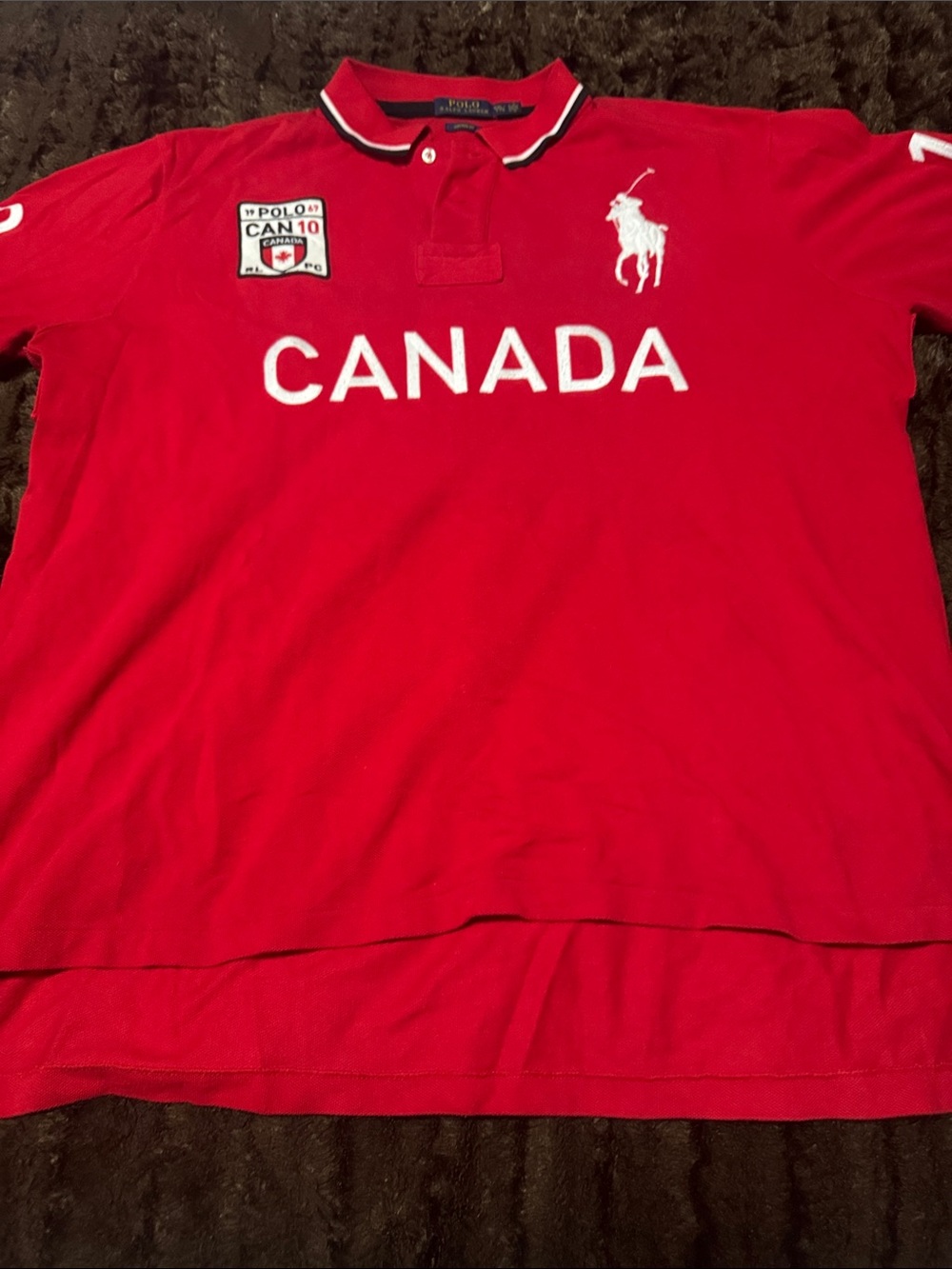 Polo by Ralph Lauren Red CANADA Embroidered Polo